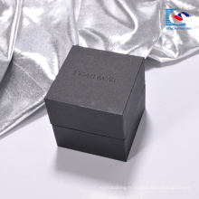 En gros impression De Luxe noir en carton montre cadeau emballage boîte de papier
